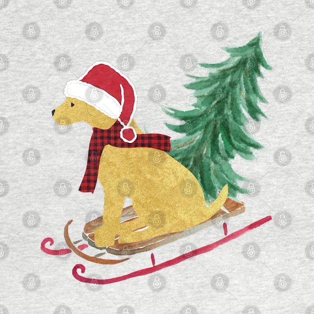 Golden Retriever Christmas Sled by EMR_Designs